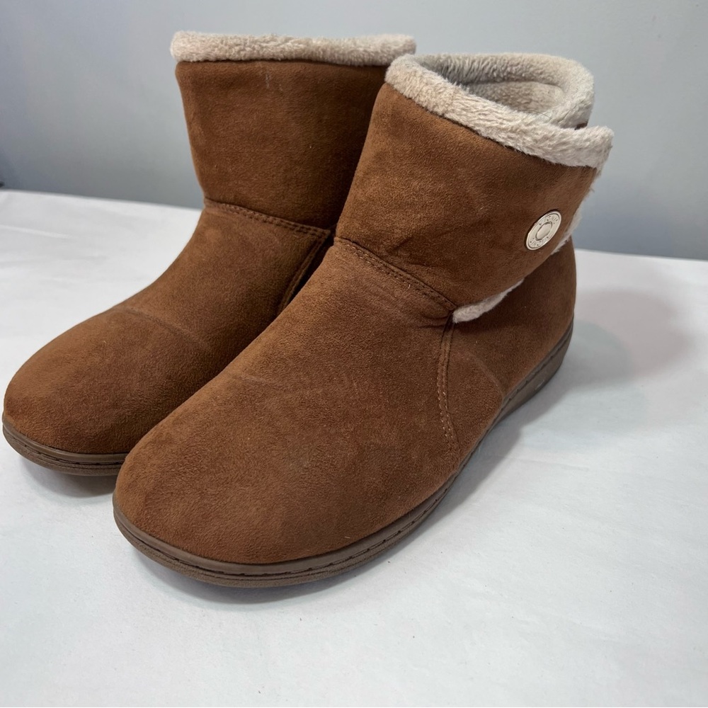 Vionic Vanah tan ankle boot slippers size 8